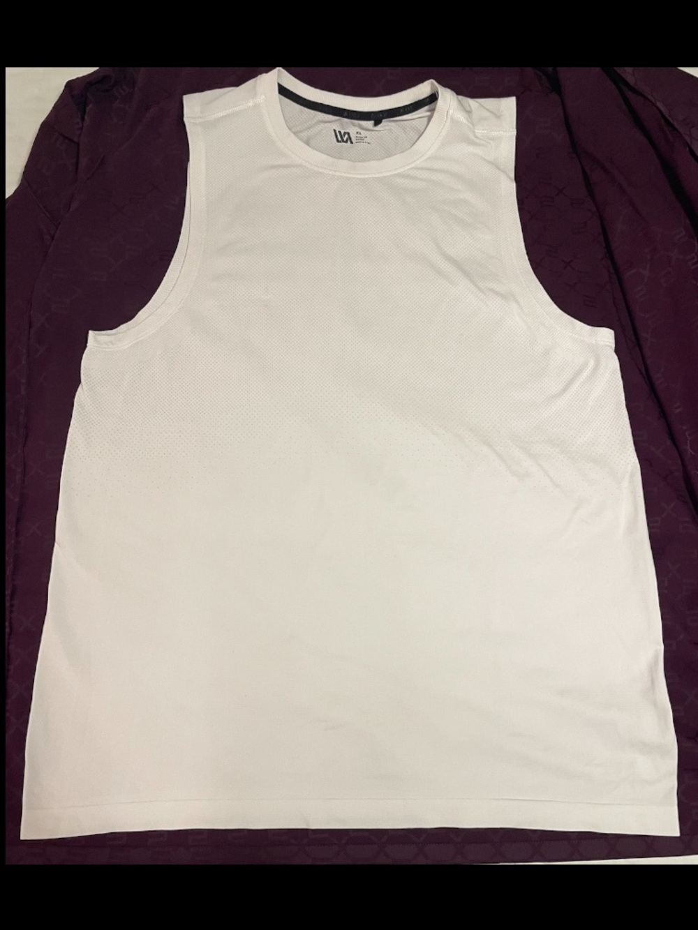 VRST Men’s XL Circuit Seamless Tank Top Space Dye Pure White Quick Dry